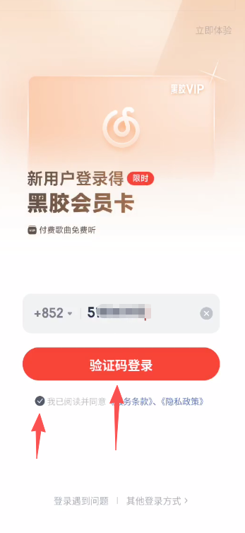 Oberfläche für Telefon-Login